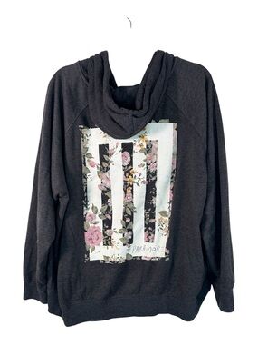 Paramore Merch Grey Hoodie Sweatshirt Womens 3X Graphic Print Oversized
